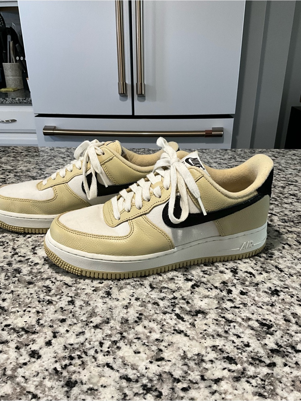 Nike Men’s Air Force 1 Low — Cream, Black & White